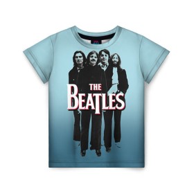 Детская футболка 3D с принтом The Beatles в Новосибирске, 100% гипоаллергенный полиэфир | прямой крой, круглый вырез горловины, длина до линии бедер, чуть спущенное плечо, ткань немного тянется | Тематика изображения на принте: beatles | rock | the beatles | битлз | битлс | битлы | рок
