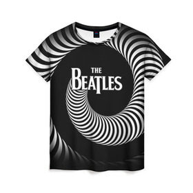 Женская футболка 3D с принтом The Beatles в Новосибирске, 100% полиэфир ( синтетическое хлопкоподобное полотно) | прямой крой, круглый вырез горловины, длина до линии бедер | beatles | rock | the beatles | битлз | битлс | битлы | рок
