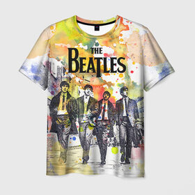 Мужская футболка 3D с принтом The Beatles в Новосибирске, 100% полиэфир | прямой крой, круглый вырез горловины, длина до линии бедер | beatles | rock | the beatles | битлз | битлс | битлы | рок