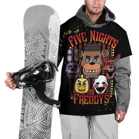 Накидка на куртку 3D с принтом Five Nights At Freddy`s в Новосибирске, 100% полиэстер |  | five nights at freddys | fnaf | freddy | игры | медведь | мишка | фнаф | фредди