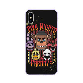 Чехол для Apple iPhone X силиконовый матовый с принтом Five Nights At Freddy`s в Новосибирске, Силикон | Печать на задней стороне чехла, без боковой панели | five nights at freddys | fnaf | freddy | игры | медведь | мишка | фнаф | фредди