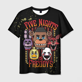 Мужская футболка 3D с принтом Five Nights At Freddy`s в Новосибирске, 100% полиэфир | прямой крой, круглый вырез горловины, длина до линии бедер | five nights at freddys | fnaf | freddy | игры | медведь | мишка | фнаф | фредди