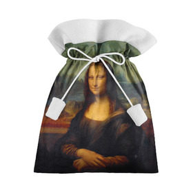 Подарочный 3D мешок с принтом Леонардо да Винчи - Мона Лиза в Новосибирске, 100% полиэстер | Размер: 29*39 см | Тематика изображения на принте: картина | леонардо да винчи | лиза | мона | мона лиза | художник