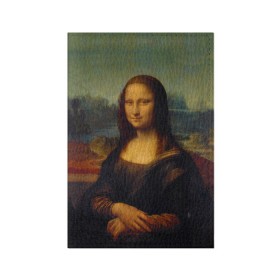 Обложка для паспорта матовая кожа с принтом Леонардо да Винчи - Мона Лиза в Новосибирске, натуральная матовая кожа | размер 19,3 х 13,7 см; прозрачные пластиковые крепления | картина | леонардо да винчи | лиза | мона | мона лиза | художник