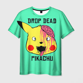 Мужская футболка 3D с принтом Drop Dead в Новосибирске, 100% полиэфир | прямой крой, круглый вырез горловины, длина до линии бедер | Тематика изображения на принте: drop dead