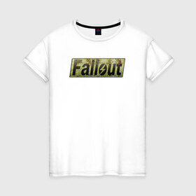 Женская футболка хлопок с принтом Fallout 4 в Новосибирске, 100% хлопок | прямой крой, круглый вырез горловины, длина до линии бедер, слегка спущенное плечо | fallout 4 фаллаут распад shelter vault pipboy