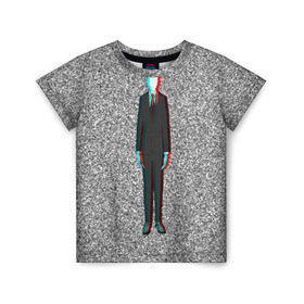 Детская футболка 3D с принтом Слендер в Новосибирске, 100% гипоаллергенный полиэфир | прямой крой, круглый вырез горловины, длина до линии бедер, чуть спущенное плечо, ткань немного тянется | man | slender | тонкий | хоррор | худой