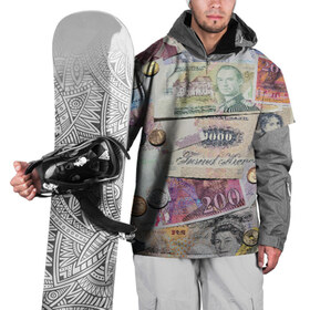 Накидка на куртку 3D с принтом Pounds в Новосибирске, 100% полиэстер |  | money | pound | деньги | фунты