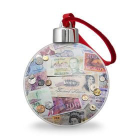 Ёлочный шар с принтом Pounds в Новосибирске, Пластик | Диаметр: 77 мм | Тематика изображения на принте: money | pound | деньги | фунты