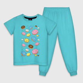 Детская пижама хлопок с принтом Пончики в Новосибирске, 100% хлопок |  брюки и футболка прямого кроя, без карманов, на брюках мягкая резинка на поясе и по низу штанин
 | гомер
