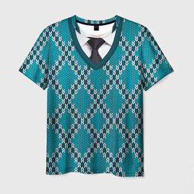 Мужская футболка 3D с принтом Свитер в Новосибирске, 100% полиэфир | прямой крой, круглый вырез горловины, длина до линии бедер | new year | sweater | winter | зима | новый год | рождество | с новым годом | сhristmas | свитер