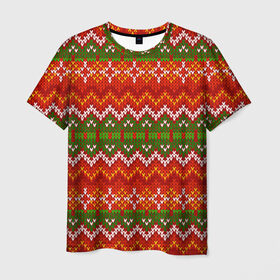 Мужская футболка 3D с принтом Свитер в Новосибирске, 100% полиэфир | прямой крой, круглый вырез горловины, длина до линии бедер | Тематика изображения на принте: new year | sweater | winter | зима | новый год | рождество | с новым годом | сhristmas | свитер