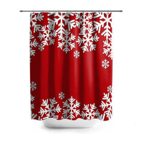 Штора 3D для ванной с принтом Снежинки в Новосибирске, 100% полиэстер | плотность материала — 100 г/м2. Стандартный размер — 146 см х 180 см. По верхнему краю — пластиковые люверсы для креплений. В комплекте 10 пластиковых колец | new year | snowflake | sweater | winter | зима | новый год | рождество | с новым годом | сhristmas | свитер | снежинка