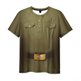 Мужская футболка 3D с принтом Солдатская форма в Новосибирске, 100% полиэфир | прямой крой, круглый вырез горловины, длина до линии бедер | 23 | армейская | армия | защитник | отечества | солдат | февраля | форма