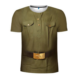 Мужская футболка 3D спортивная с принтом Солдатская форма в Новосибирске, 100% полиэстер с улучшенными характеристиками | приталенный силуэт, круглая горловина, широкие плечи, сужается к линии бедра | 23 | армейская | армия | защитник | отечества | солдат | февраля | форма