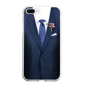 Чехол для iPhone 7Plus/8 Plus матовый с принтом Жених в Новосибирске, Силикон | Область печати: задняя сторона чехла, без боковых панелей | бутоньерка | жених | костюм | муж | пиджак | свадьба | семья
