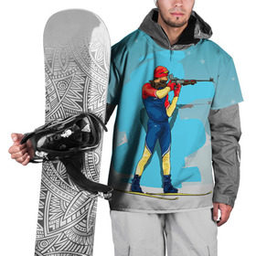 Накидка на куртку 3D с принтом Биатлон в Новосибирске, 100% полиэстер |  | biathlon | sport | winter | биатлон | биатлонисты | зимние виды спорта | спорт | стрельба