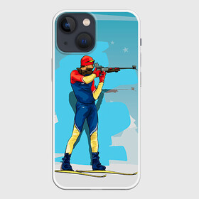 Чехол для iPhone 13 mini с принтом Биатлон в Новосибирске,  |  | biathlon | sport | winter | биатлон | биатлонисты | зимние виды спорта | спорт | стрельба