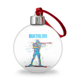 Ёлочный шар с принтом Биатлон в Новосибирске, Пластик | Диаметр: 77 мм | biathlon | sport | winter | биатлон | биатлонисты | зимние виды спорта | спорт | стрельба