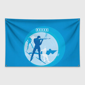 Флаг-баннер с принтом Биатлон в Новосибирске, 100% полиэстер | размер 67 х 109 см, плотность ткани — 95 г/м2; по краям флага есть четыре люверса для крепления | biathlon | sport | winter | биатлон | биатлонисты | зимние виды спорта | спорт | стрельба