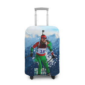 Чехол для чемодана 3D с принтом Биатлон в Новосибирске, 86% полиэфир, 14% спандекс | двустороннее нанесение принта, прорези для ручек и колес | biathlon | sport | winter | биатлон | биатлонисты | зимние виды спорта | спорт | стрельба