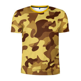 Мужская футболка 3D спортивная с принтом Пустынный камуфляж в Новосибирске, 100% полиэстер с улучшенными характеристиками | приталенный силуэт, круглая горловина, широкие плечи, сужается к линии бедра | camo | camouflage | military | камо
