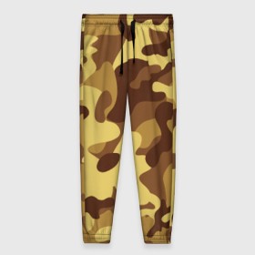 Женские брюки 3D с принтом Пустынный камуфляж в Новосибирске, полиэстер 100% | прямой крой, два кармана без застежек по бокам, с мягкой трикотажной резинкой на поясе и по низу штанин. В поясе для дополнительного комфорта — широкие завязки | camo | camouflage | military | камо