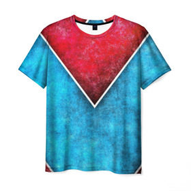 Мужская футболка 3D с принтом Grunge в Новосибирске, 100% полиэфир | прямой крой, круглый вырез горловины, длина до линии бедер | гранж | красный | полосы | текстуры