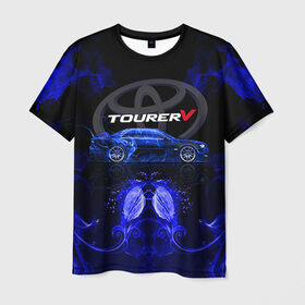 Мужская футболка 3D с принтом Toyota chaser в Новосибирске, 100% полиэфир | прямой крой, круглый вырез горловины, длина до линии бедер | chaser | jzx100 | tourer | tourer v | toyota | v | тоёта | тойота | турер ви | турик | чайзер | чайник