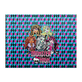 Обложка для студенческого билета с принтом Monster High в Новосибирске, натуральная кожа | Размер: 11*8 см; Печать на всей внешней стороне | монстер хай