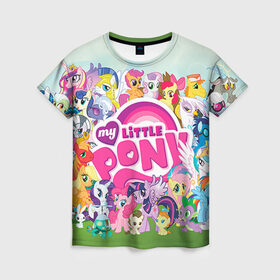 Женская футболка 3D с принтом My Little Pony в Новосибирске, 100% полиэфир ( синтетическое хлопкоподобное полотно) | прямой крой, круглый вырез горловины, длина до линии бедер | friendship is magic | mlp | my little pony | pinky pie | pony | swag | дружба | литл пони | мой маленький пони | пони | поняши | поняшки | сваг | свэг | чудо