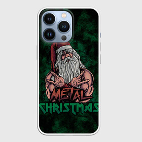 Чехол для iPhone 13 Pro с принтом Metal christmas в Новосибирске,  |  | happy new year | metal christmas | new year | santa | santa claus | дед мороз | метал | новый год | с новым годом | санта клаус