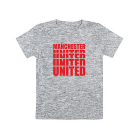 Детская футболка хлопок с принтом Manchester United red в Новосибирске, 100% хлопок | круглый вырез горловины, полуприлегающий силуэт, длина до линии бедер | manchester | united | манчестер | юнайтед