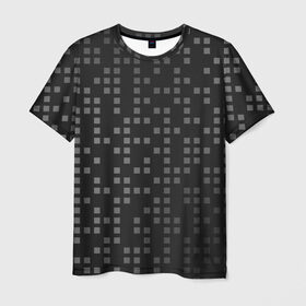 Мужская футболка 3D с принтом Пиксели в Новосибирске, 100% полиэфир | прямой крой, круглый вырез горловины, длина до линии бедер | паттерн | черный