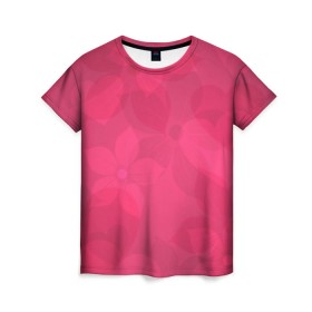 Женская футболка 3D с принтом Pink в Новосибирске, 100% полиэфир ( синтетическое хлопкоподобное полотно) | прямой крой, круглый вырез горловины, длина до линии бедер | розовый