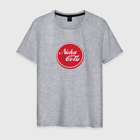 Мужская футболка хлопок с принтом Nuka Cola в Новосибирске, 100% хлопок | прямой крой, круглый вырез горловины, длина до линии бедер, слегка спущенное плечо. | bethesda | fallout | game | rpg | shelter | кола | лэйбл напиткаcola