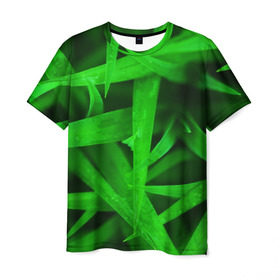 Мужская футболка 3D с принтом Трава в Новосибирске, 100% полиэфир | прямой крой, круглый вырез горловины, длина до линии бедер | зеленый | макро | яркий