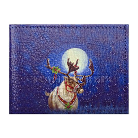 Обложка для студенческого билета с принтом Christmas deer в Новосибирске, натуральная кожа | Размер: 11*8 см; Печать на всей внешней стороне | 2016 | christmas | deer | год | новогодний | новый | олень | рождественский | с новым годом