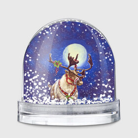 Водяной шар с принтом Christmas deer в Новосибирске, Пластик | Изображение внутри шара печатается на глянцевой фотобумаге с двух сторон | 2016 | christmas | deer | год | новогодний | новый | олень | рождественский | с новым годом
