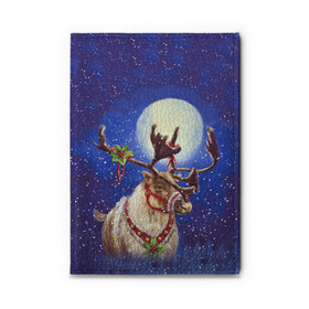 Обложка для автодокументов с принтом Christmas deer в Новосибирске, натуральная кожа |  размер 19,9*13 см; внутри 4 больших “конверта” для документов и один маленький отдел — туда идеально встанут права | 2016 | christmas | deer | год | новогодний | новый | олень | рождественский | с новым годом
