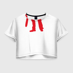 Женская футболка 3D укороченная с принтом Boom Stick в Новосибирске, 100% полиэстер | круглая горловина, длина футболки до линии талии, рукава с отворотами | 