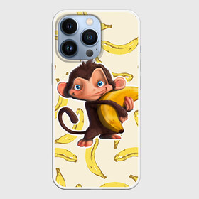 Чехол для iPhone 13 Pro с принтом Обезьяна с бананом в Новосибирске,  |  | мартышка | обезьяна