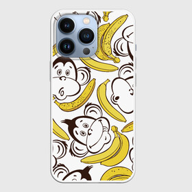 Чехол для iPhone 13 Pro с принтом Обезьянки и бананы в Новосибирске,  |  | банан