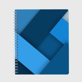 Тетрадь с принтом Абстракт в Новосибирске, 100% бумага | 48 листов, плотность листов — 60 г/м2, плотность картонной обложки — 250 г/м2. Листы скреплены сбоку удобной пружинной спиралью. Уголки страниц и обложки скругленные. Цвет линий — светло-серый
 | геометрия | синий
