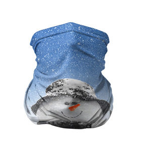 Бандана-труба 3D с принтом Снеговик в Новосибирске, 100% полиэстер, ткань с особыми свойствами — Activecool | плотность 150‒180 г/м2; хорошо тянется, но сохраняет форму | 2016 | winter | год | зима | мартышка | новогодний | новый | обезьяна | обезьянка | подарок | с новым годом | снег | снеговик