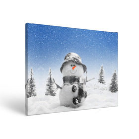 Холст прямоугольный с принтом Снеговик в Новосибирске, 100% ПВХ |  | 2016 | winter | год | зима | мартышка | новогодний | новый | обезьяна | обезьянка | подарок | с новым годом | снег | снеговик