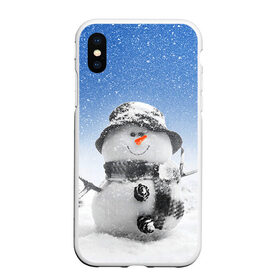 Чехол для iPhone XS Max матовый с принтом Снеговик в Новосибирске, Силикон | Область печати: задняя сторона чехла, без боковых панелей | 2016 | winter | год | зима | мартышка | новогодний | новый | обезьяна | обезьянка | подарок | с новым годом | снег | снеговик