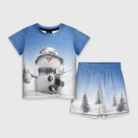 Детский костюм с шортами 3D с принтом Снеговик в Новосибирске,  |  | 2016 | winter | год | зима | мартышка | новогодний | новый | обезьяна | обезьянка | подарок | с новым годом | снег | снеговик