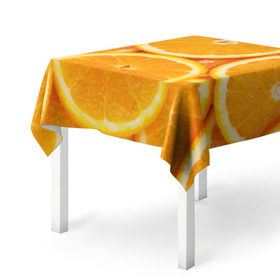 Скатерть 3D с принтом Апельсинчик в Новосибирске, 100% полиэстер (ткань не мнется и не растягивается) | Размер: 150*150 см | orange | апельсин | фрукты