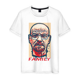 Мужская футболка хлопок с принтом Family Heisenberg в Новосибирске, 100% хлопок | прямой крой, круглый вырез горловины, длина до линии бедер, слегка спущенное плечо. | 
